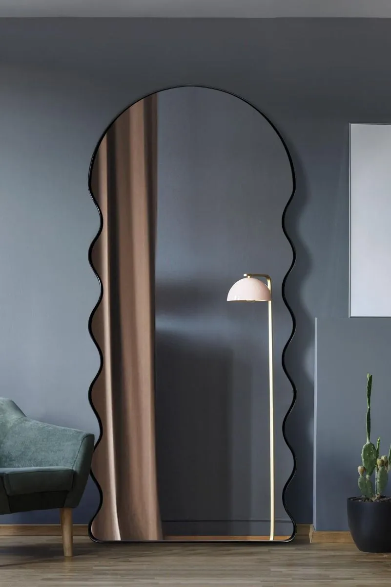 MirrorOutlet New Black Metal Dome Arch Topped Wall Mirror 71" X 31" (180 X 80CM) 2