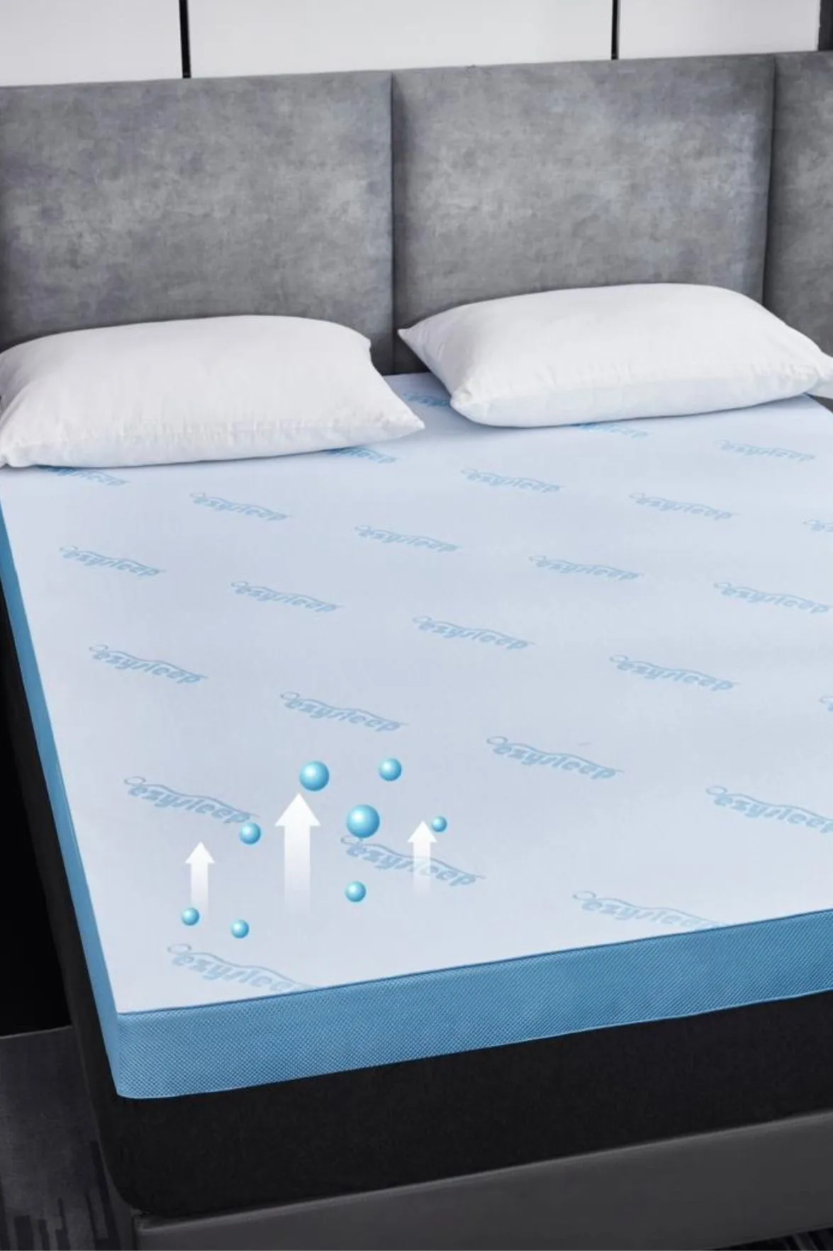 Ezysleep Air Flow Memory Foam Mattress Topper 2 Inch in White