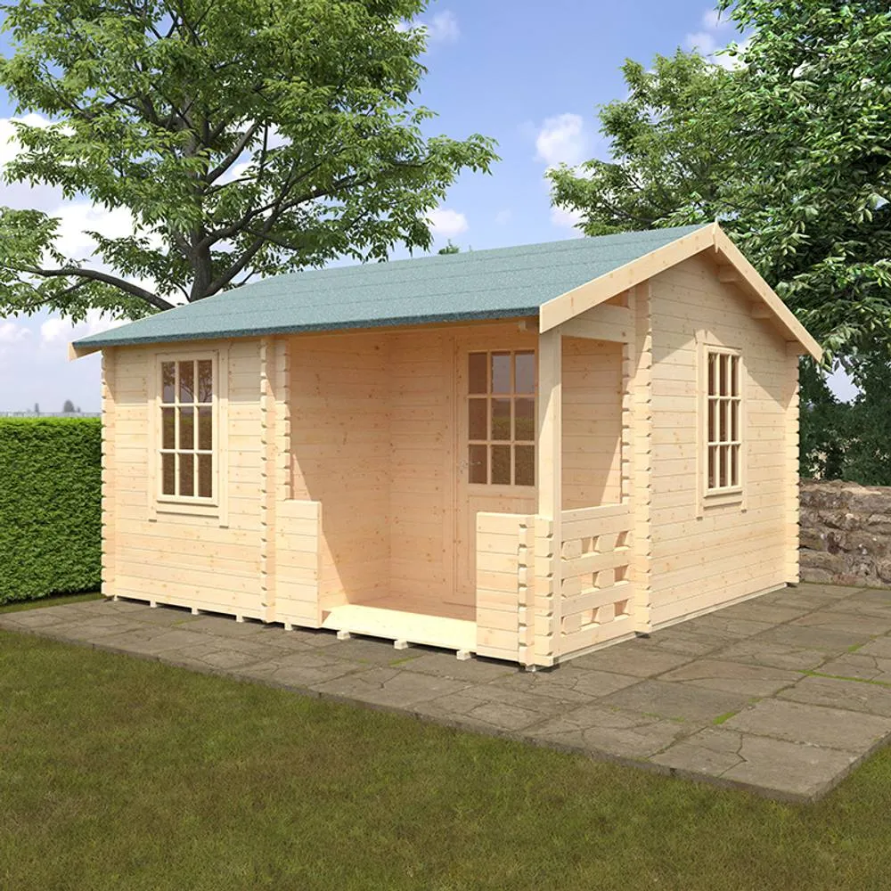 Buttercup Farm 14x14 The Gyles 44mm Cabin - L415 x W415 x H282.2 cm in Natural 2