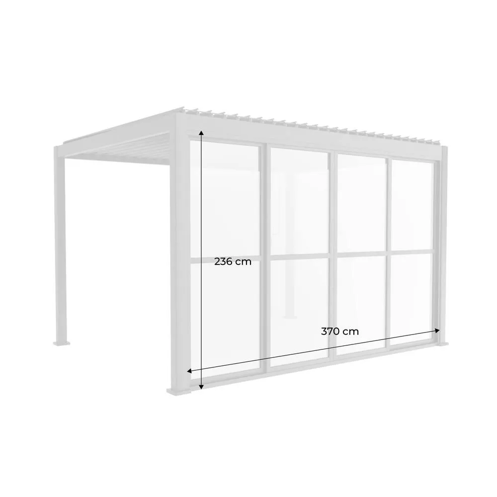 sweeek Sliding door aluminium 4m for Triomphe pergola in Dark Grey 6