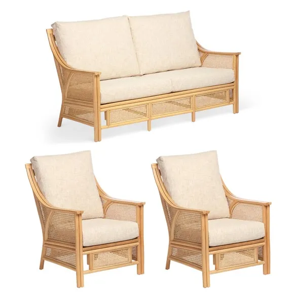 Desser Chester Rattan 3 Seater Sofa & 2 Chairs Set 2