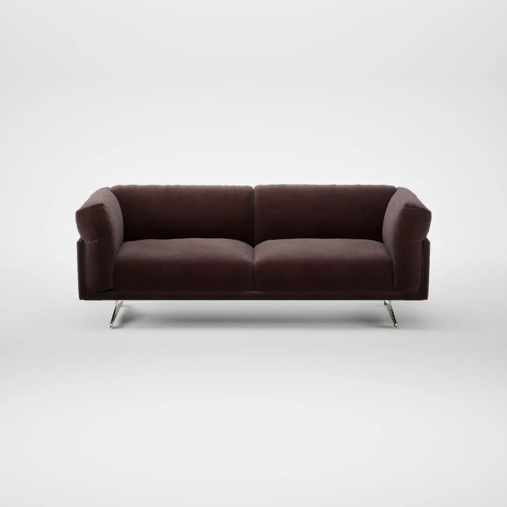 Heal's Novara 3 Seater Sofa Smart Luxe Velvet Acorn Stainless Steel Feet 2