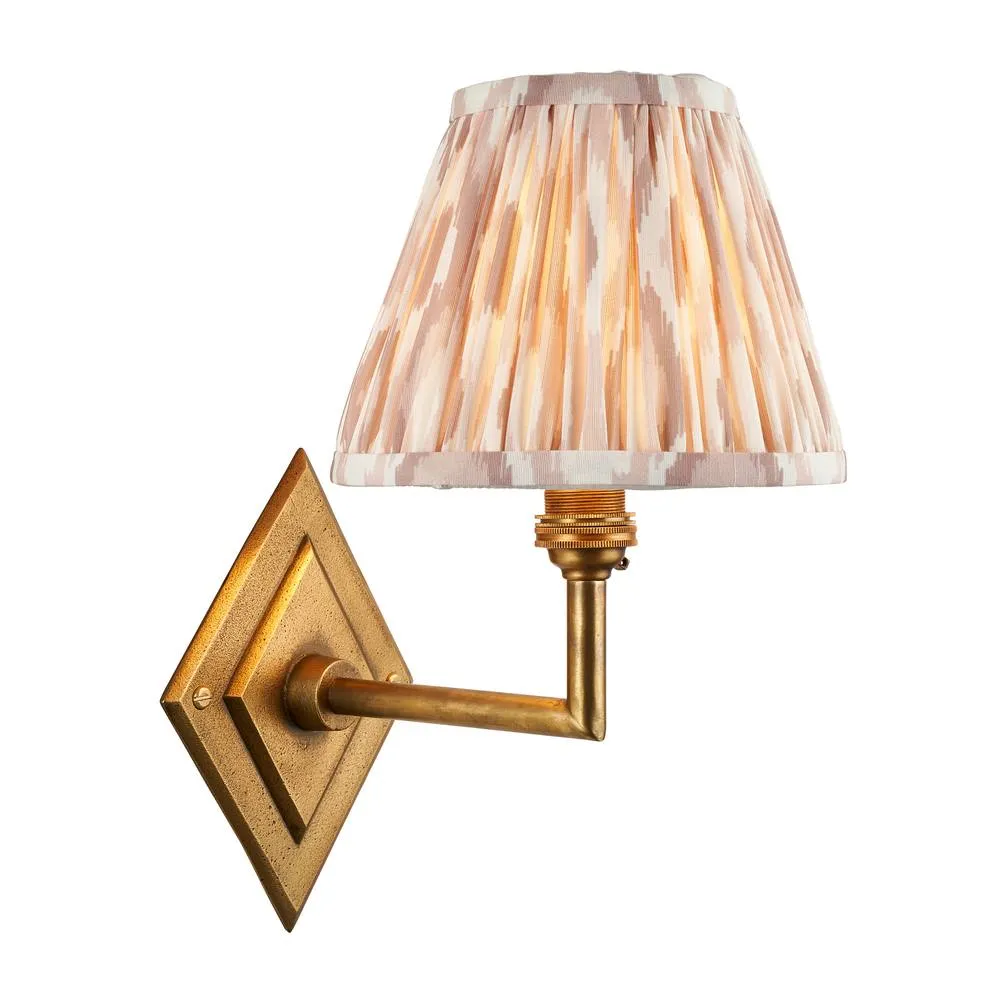 Netlighting Diamond Angle & Ikat 16cm Wall Lamp Antique Brass Neutral Print in Gold