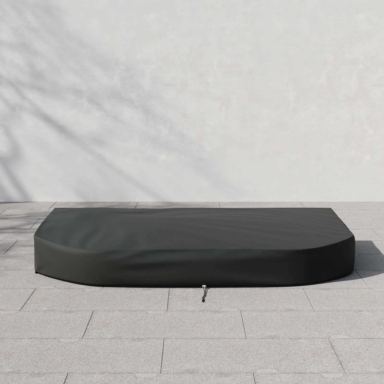Waterproof 600D Patio Lounge Chair Cover Canvas Outdoor Furniture Cover in Black