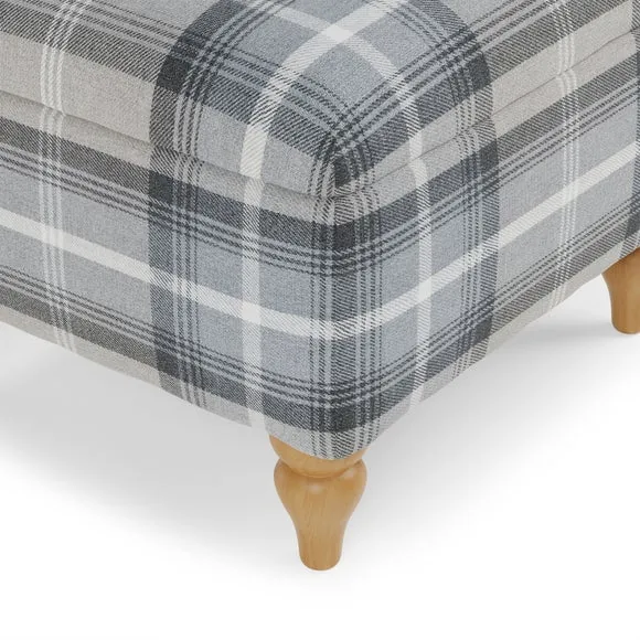 Oswald Check Storage Footstool Tapered Leg 4