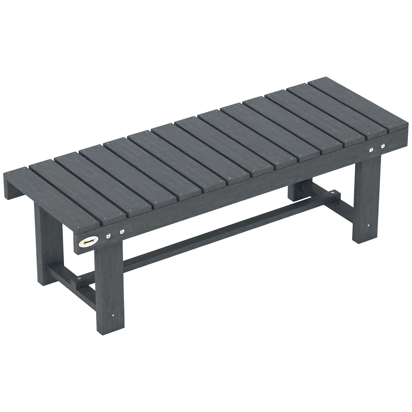 OUTSUNNY 1.1M Outdoor Garden Bench Patio Loveseat Fir Wood 2 Person in Grey 2
