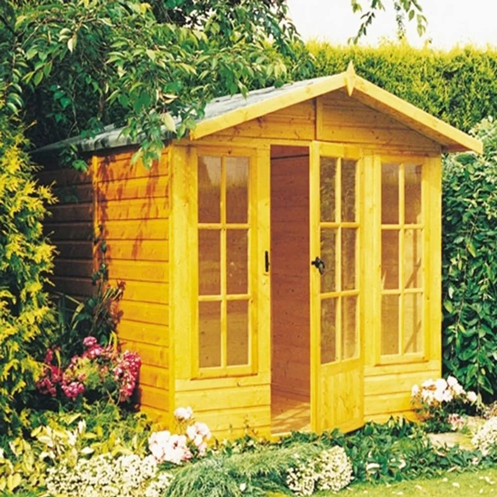 Shires Chatsworth Shiplap Summerhouse Garden Sun Room Approx 7 x 7 Feet in Brown 2