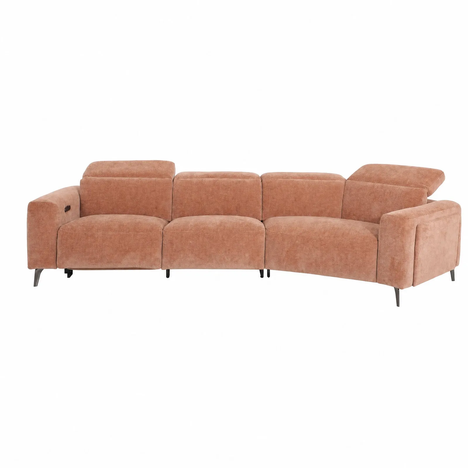 Cedro Curved Recliner Sofa - Power Lhf Fabric | Barker & Stonehouse 3