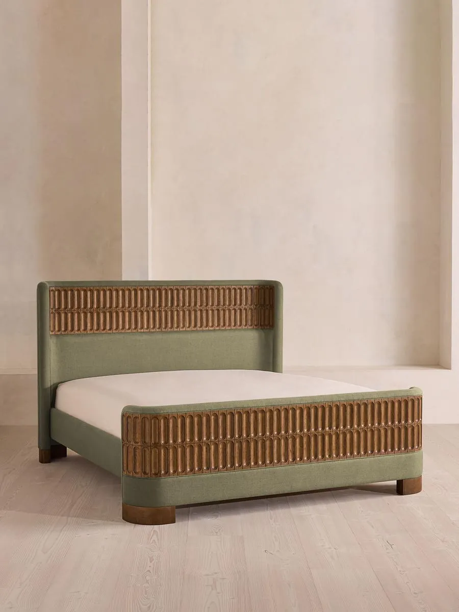 Devon Bed, Superking, Linen, Sage