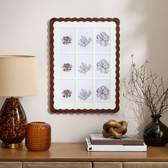 Mango Wood Wiggle 9 Aperture Multi Photo Frame 1