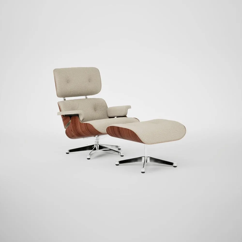 Vitra Eames Lounge Chair & Ottoman Santos Palisander Contemporary Nubia 02 Cream Pearl Polished Base 05 1