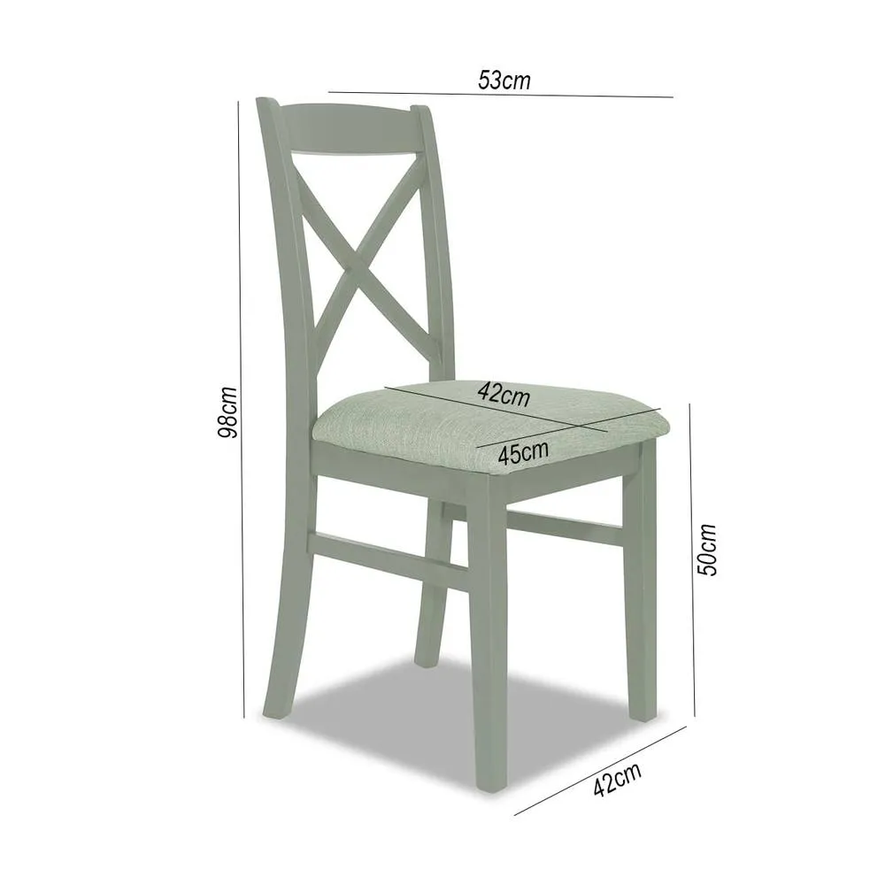 Statement Furniture Florence Crossback Upholstered Seat Dining Chair in Light Green 4