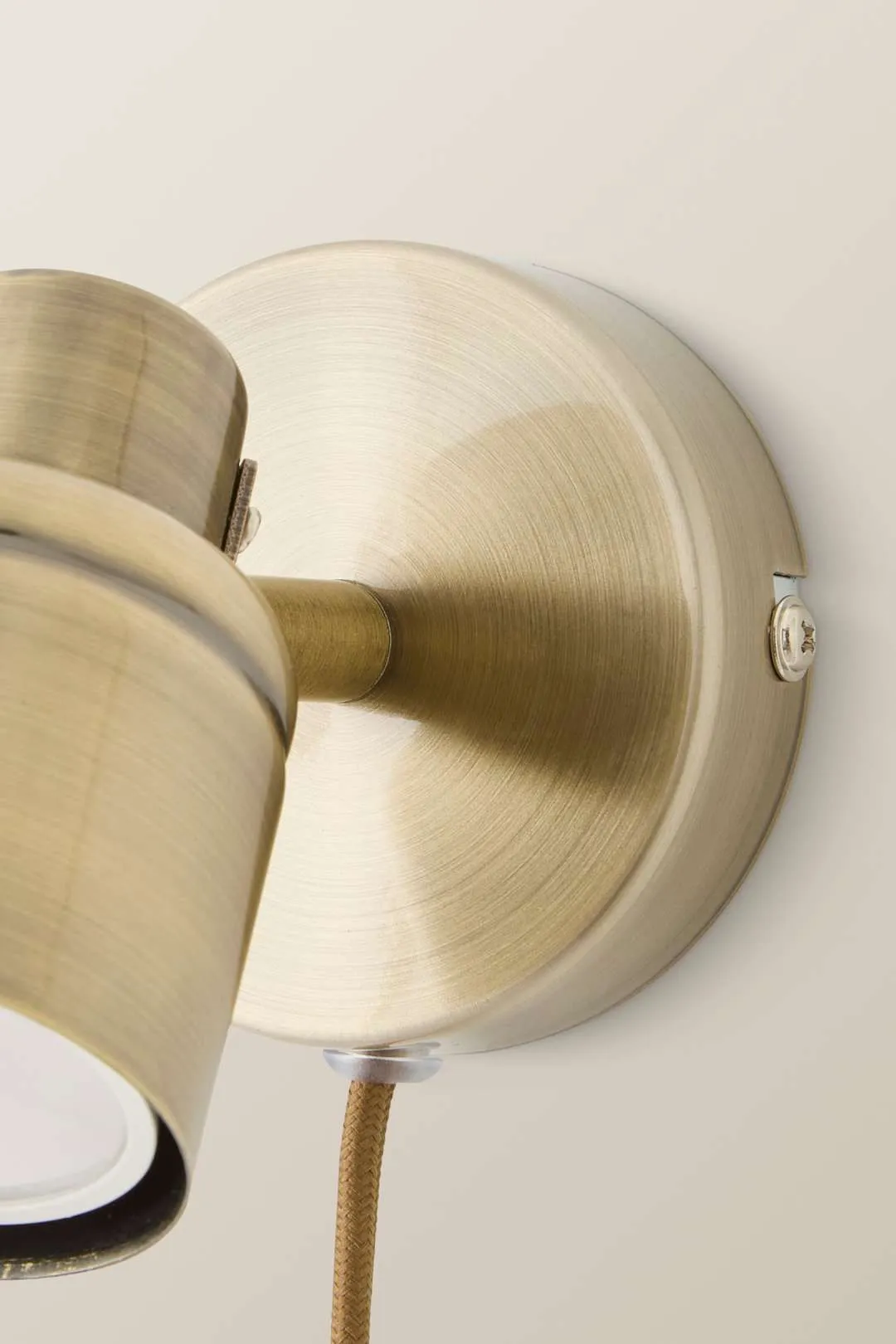 ValueLights Benton Single Adjustable Plug In Spotlight Wall Light in Gold 4