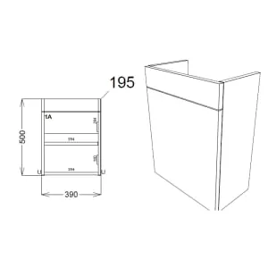 Wickes Malmo Misty Blue Wall Hung J Pull Vanity Unit & Basin - 400mm 2