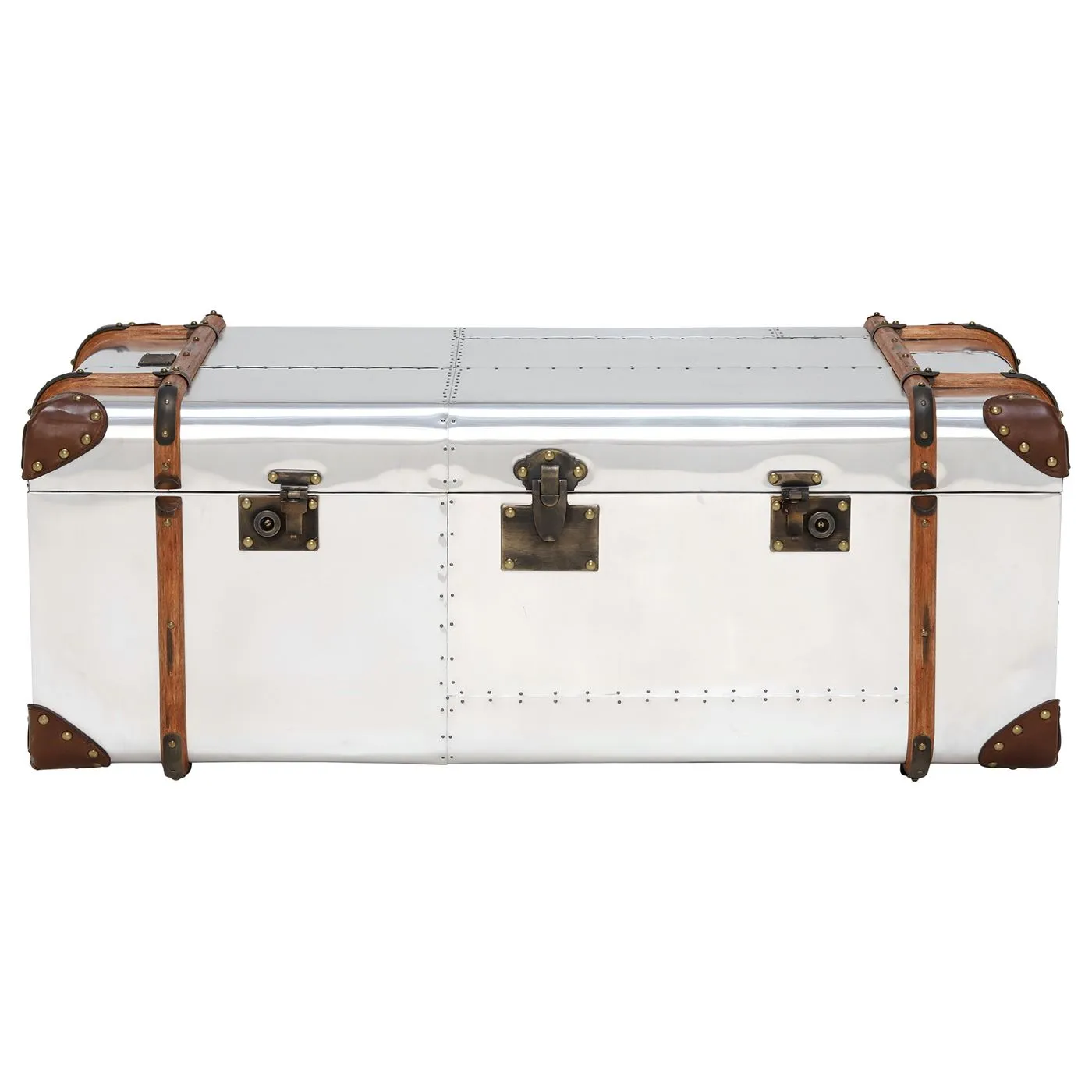 Timothy Oulton Globetrekker Extra Large Coffee Table 150X100Cm, Silver Metal | Barker & Stonehouse 2