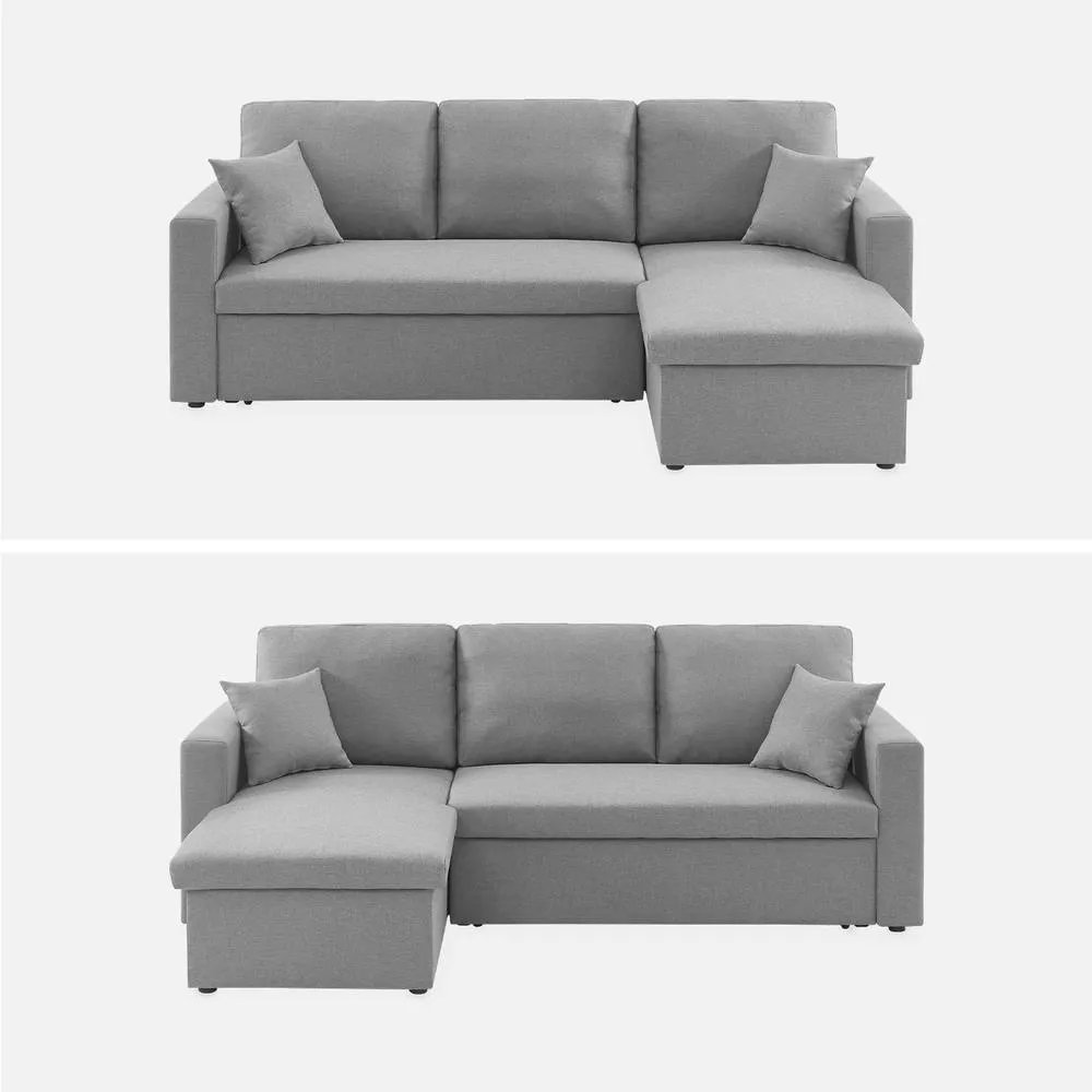 sweeek 3-seater Reversible Corner Sofa Bed With Storage in Light Grey 6