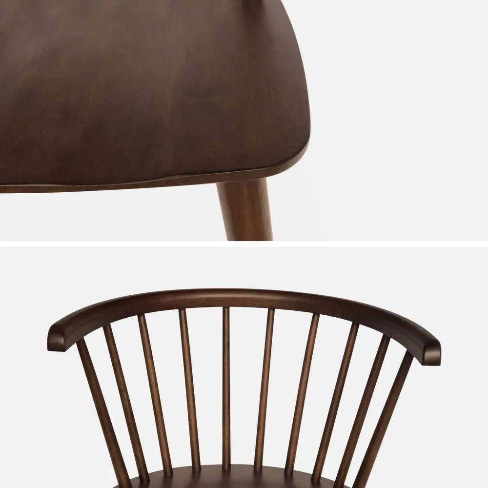 sweeek Pair Of Chairs In Walnut Wood & Plywood in Dark Brown 6
