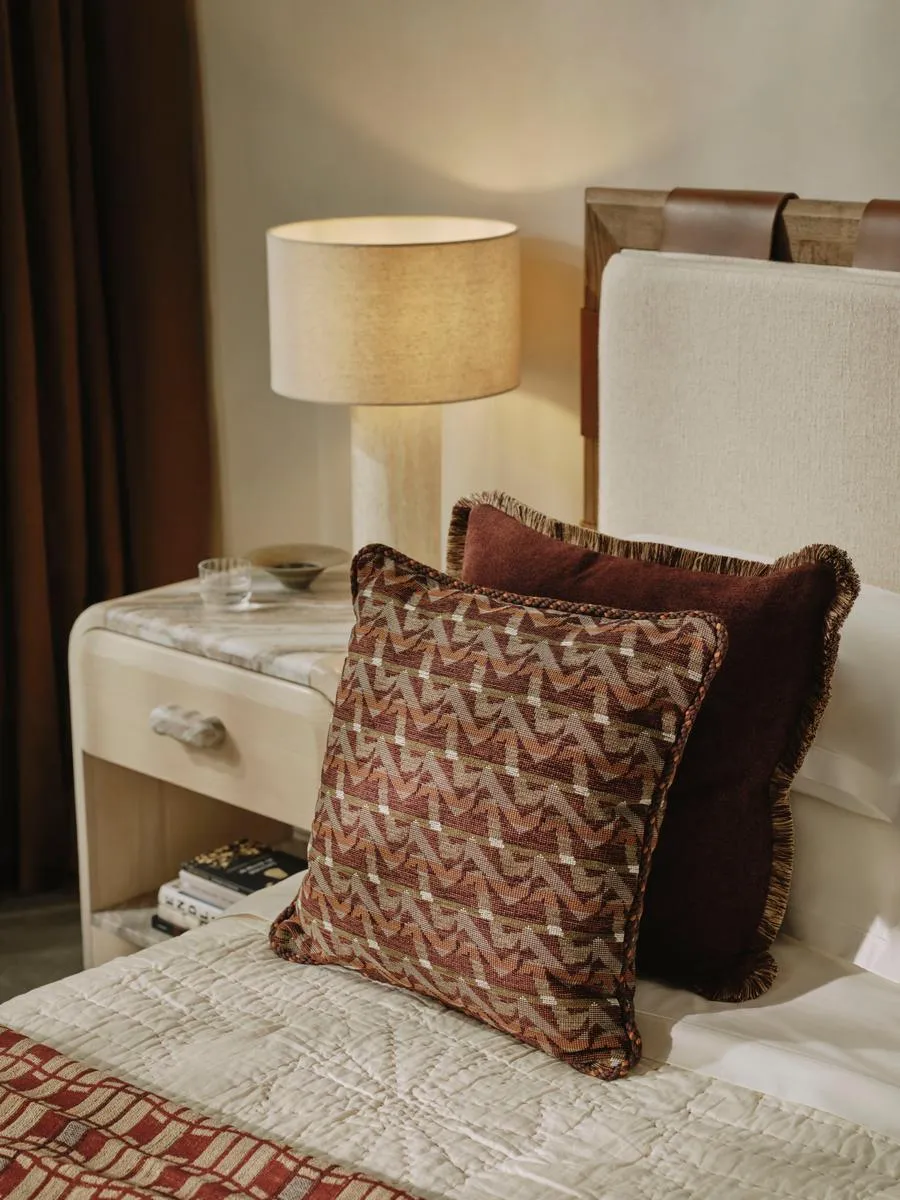 Fulton Square Cushion, Bordeaux