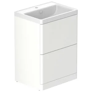 Nexa By VADO Veva Dusk White Freestanding Vanity Unit & Mineral Cast Basin - 600mm