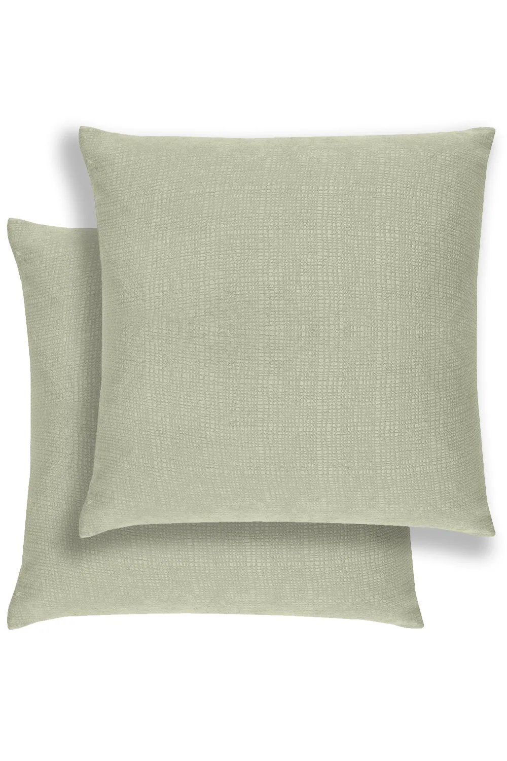 Enhanced Living Pair of Matrix Textured Double Sided Zip Opening Piped Edge Cushion Covers - 43x43cm - Cases Only in Green