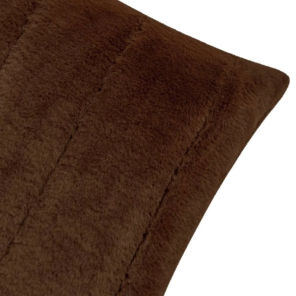 Paoletti Empress Faux Fur Cushion in Chocolate 3