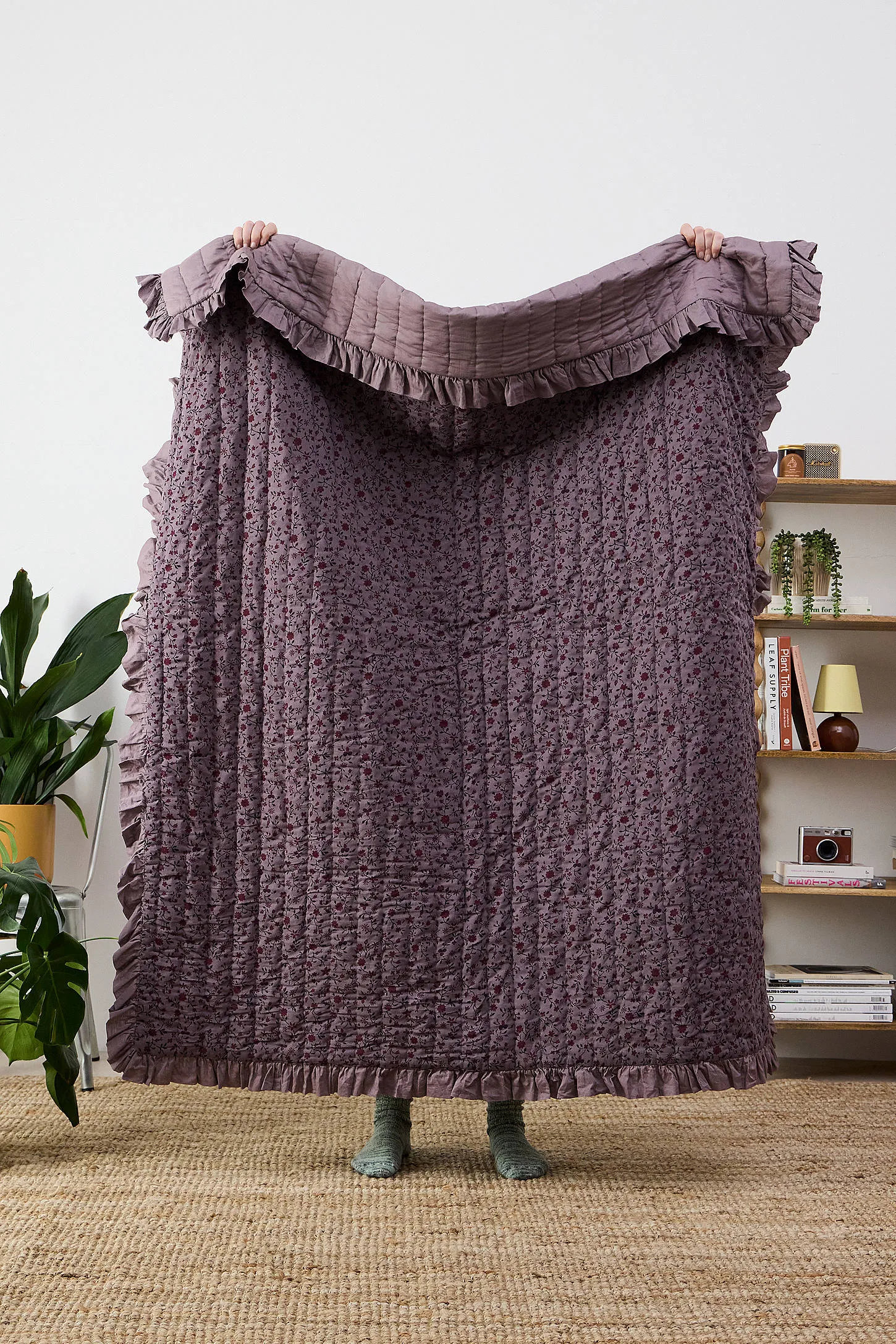 Clarissa Quilted Throw - Purple