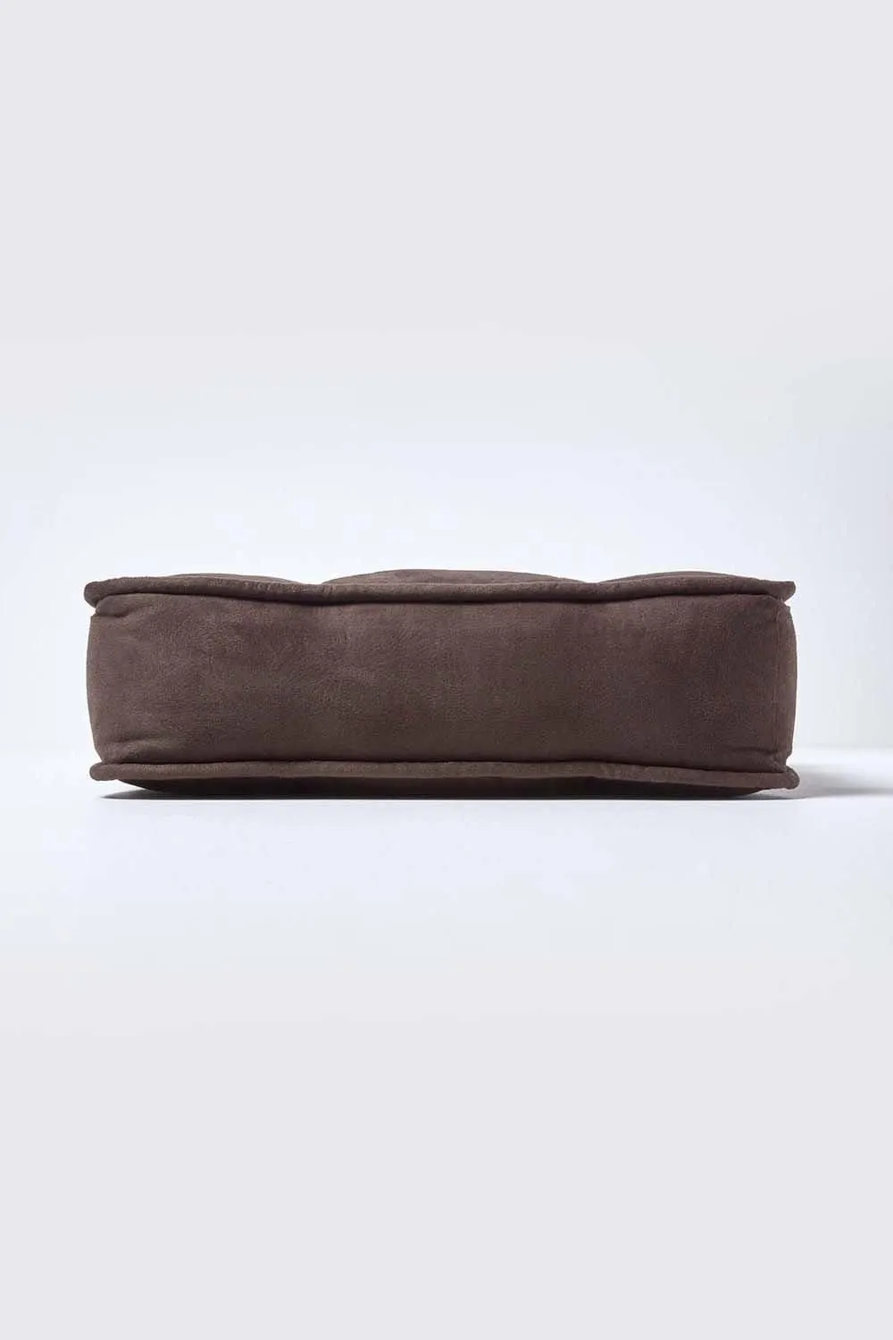 Homescapes Faux Suede Dining Chair Booster Cushion in Chocolate 5