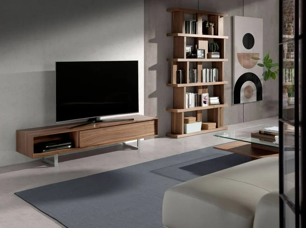 Angel Cerda Walnut Veneer Shelving Unit, Irregular Bookcase 6
