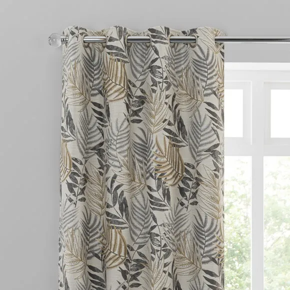 Leaf Jacquard Eyelet Curtains 1
