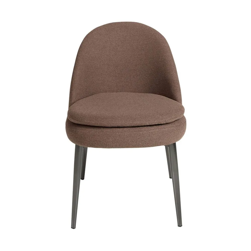 Angel Cerda Dark-Brown Fabric Dining Chair in Brown 2