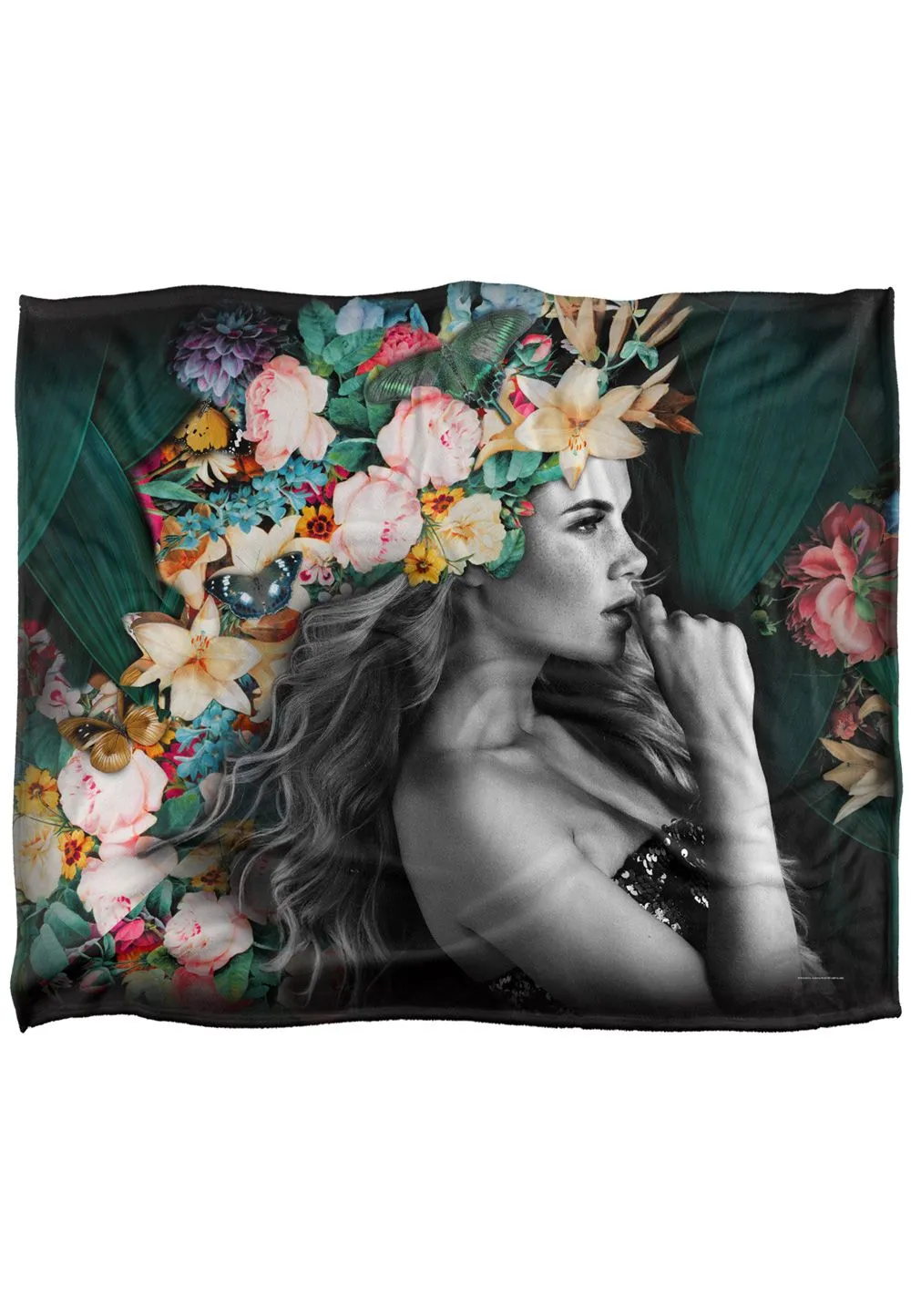 Reinders Flower Floral Portrait Silky Touch Super Soft Throw Blanket 152 X 127 cm in White