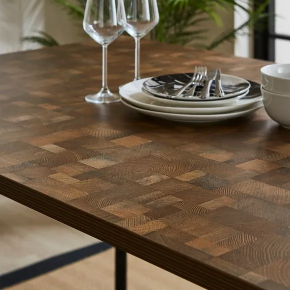 Brayden 4-6 Seater Rectangular Dining Table, Parquet Effect 4