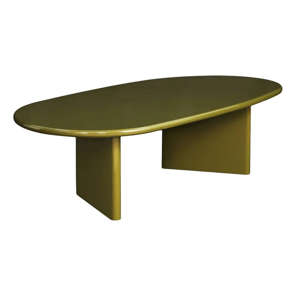 sweeek Oval coffee table with glossy finish in Khaki 2