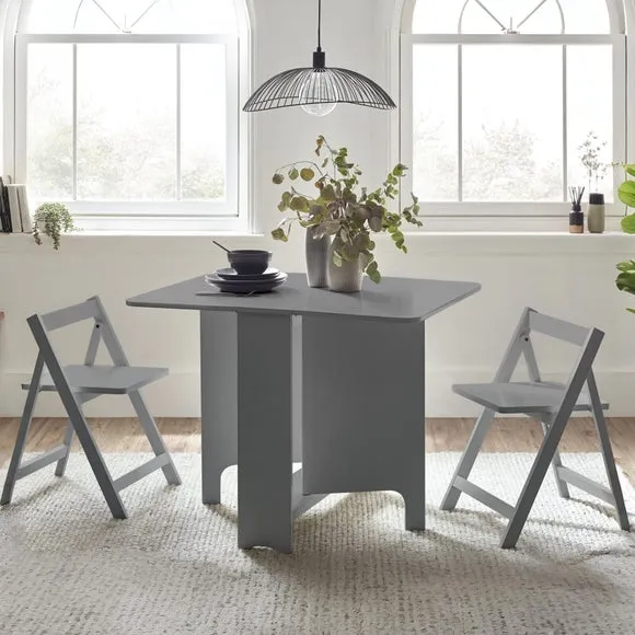 Gatan Gateleg Table With 2 Chairs