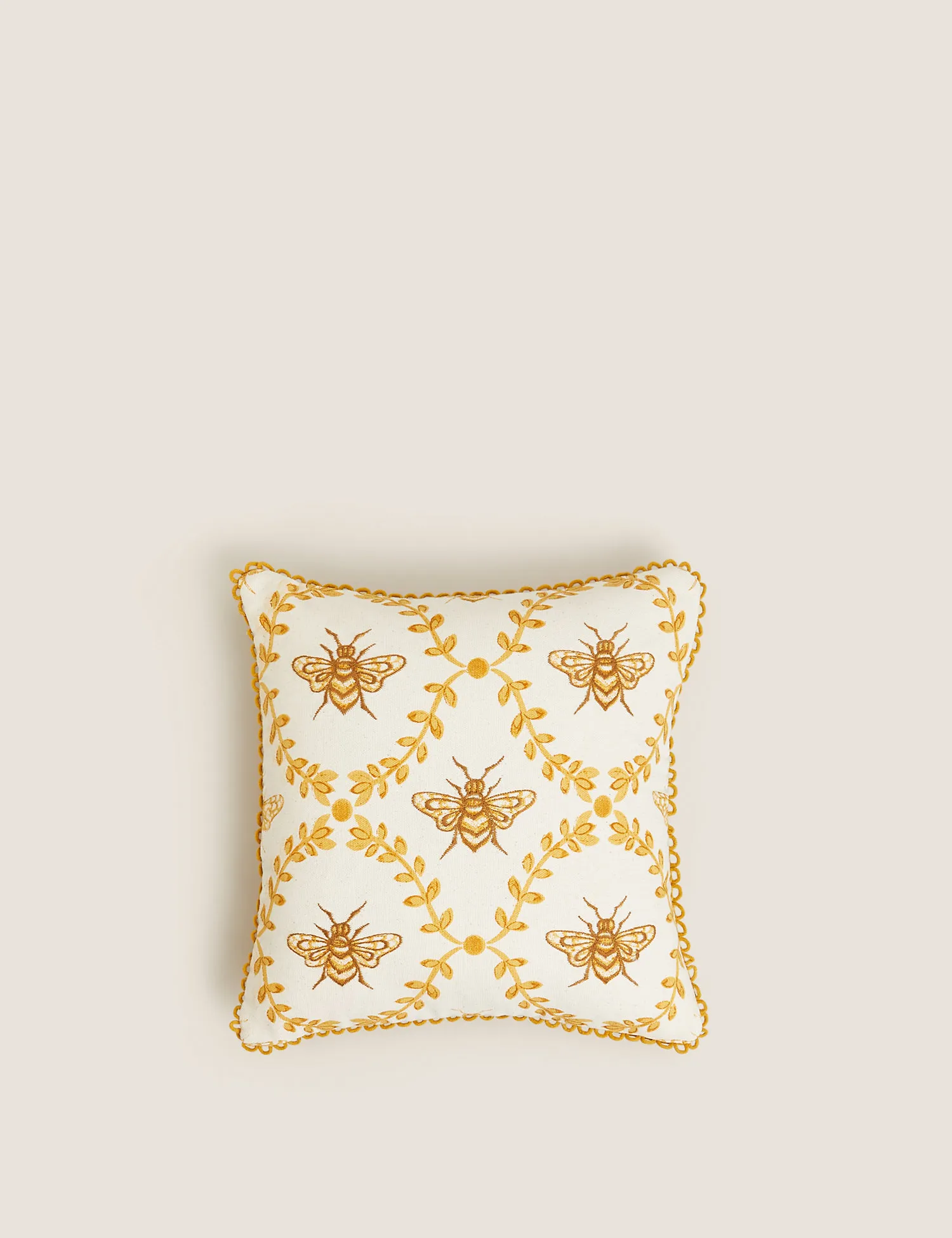 M&S Pure Cotton Bee Small Embroidered Cushion