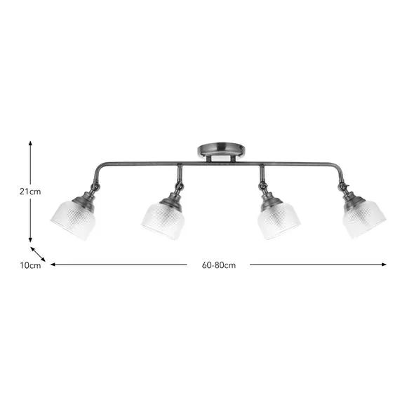 Amesbury Industrial 4 Light Adjustable Spotlight Bar 6