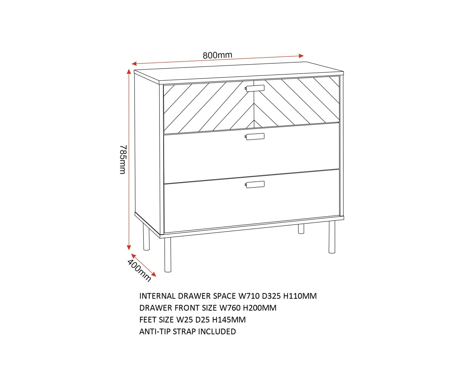 Seconique Leon 3 Drawer Chest in Natural 6