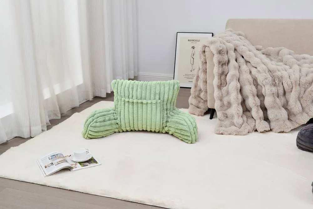 GAVENO CAVAILIA Super Comfy Ribbed Warm Cuddle Cushion in Light Green 4