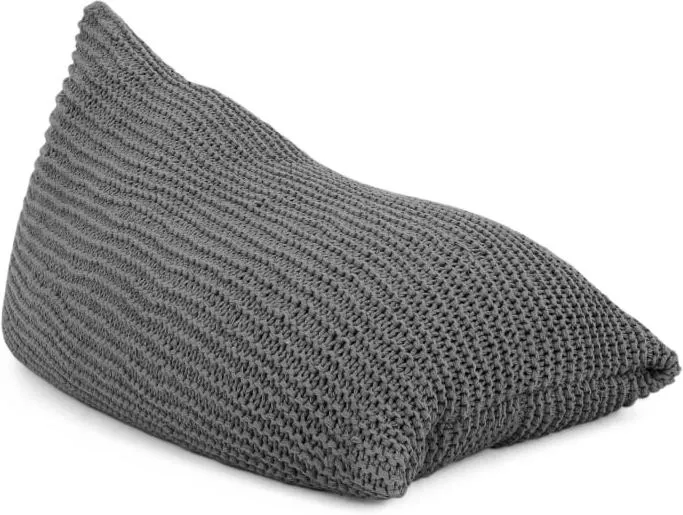 Andra Large Chunky Knit Bean Bag, Slate Grey