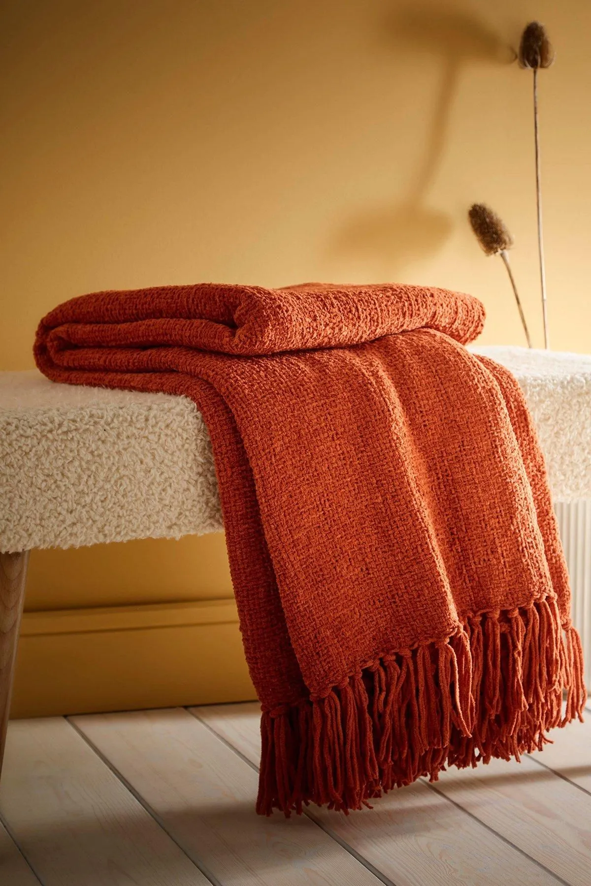 Appletree 'Chenille Throw' Textured Throw in Terracotta