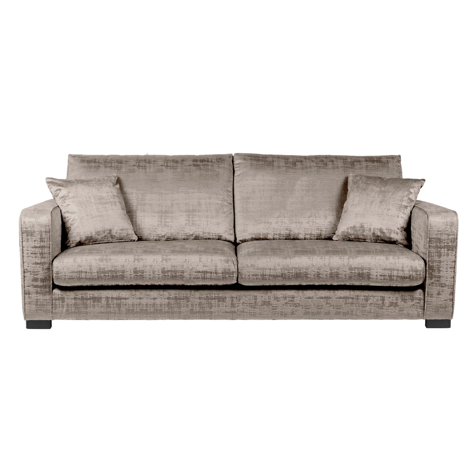 Carson Distressed Velvet 4 Seater Sofa Brown