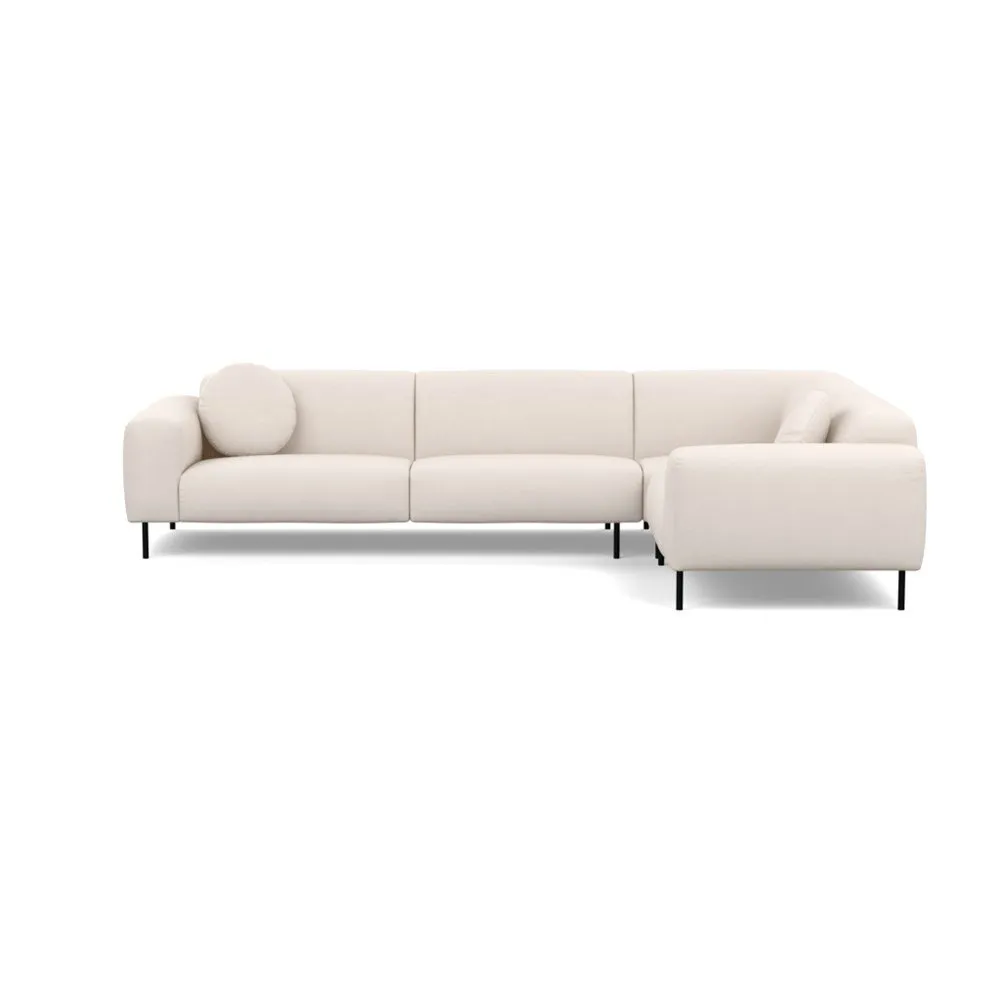 Heal's Luna Medium Right Hand Facing Corner Sofa Siena Cotton Natural Black