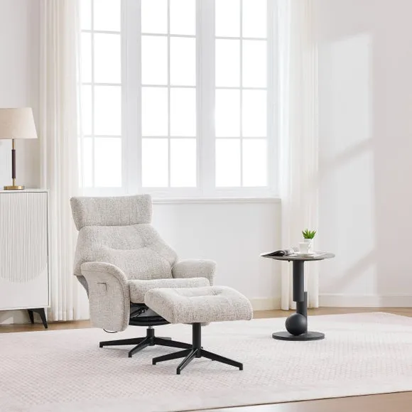 Turiff Manual Recline Swivel Chair and Footstool 2