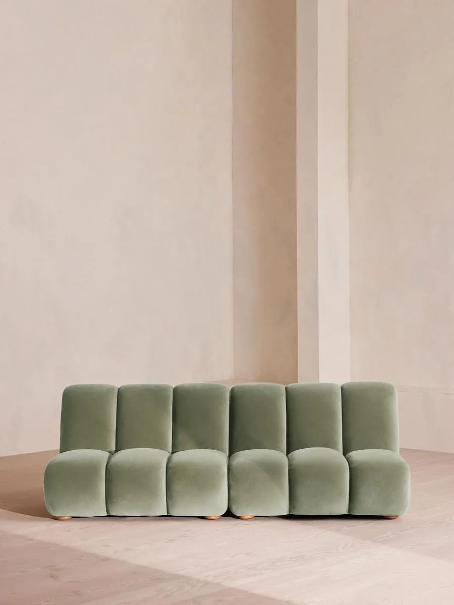 Noelle Modular Sofa, Four Seater, Velvet, Seafoam