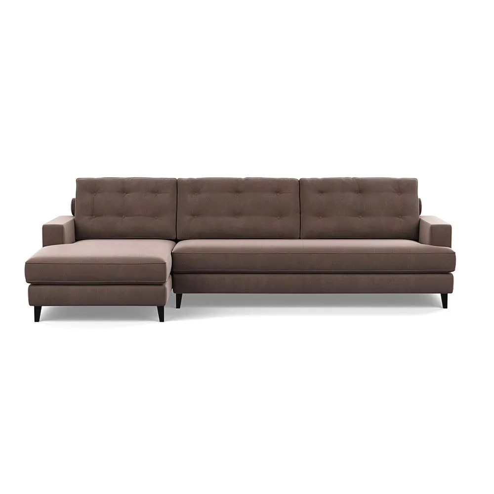 Heal's Mistral Left Hand Facing Corner Sofa Smart Velvet Mouse Black Feet 1