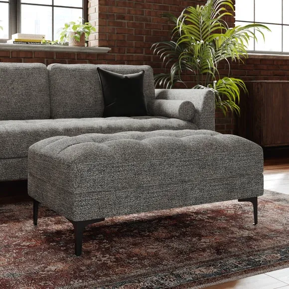 Max Multi Yarn Boucle Storage Footstool with Metal Legs
