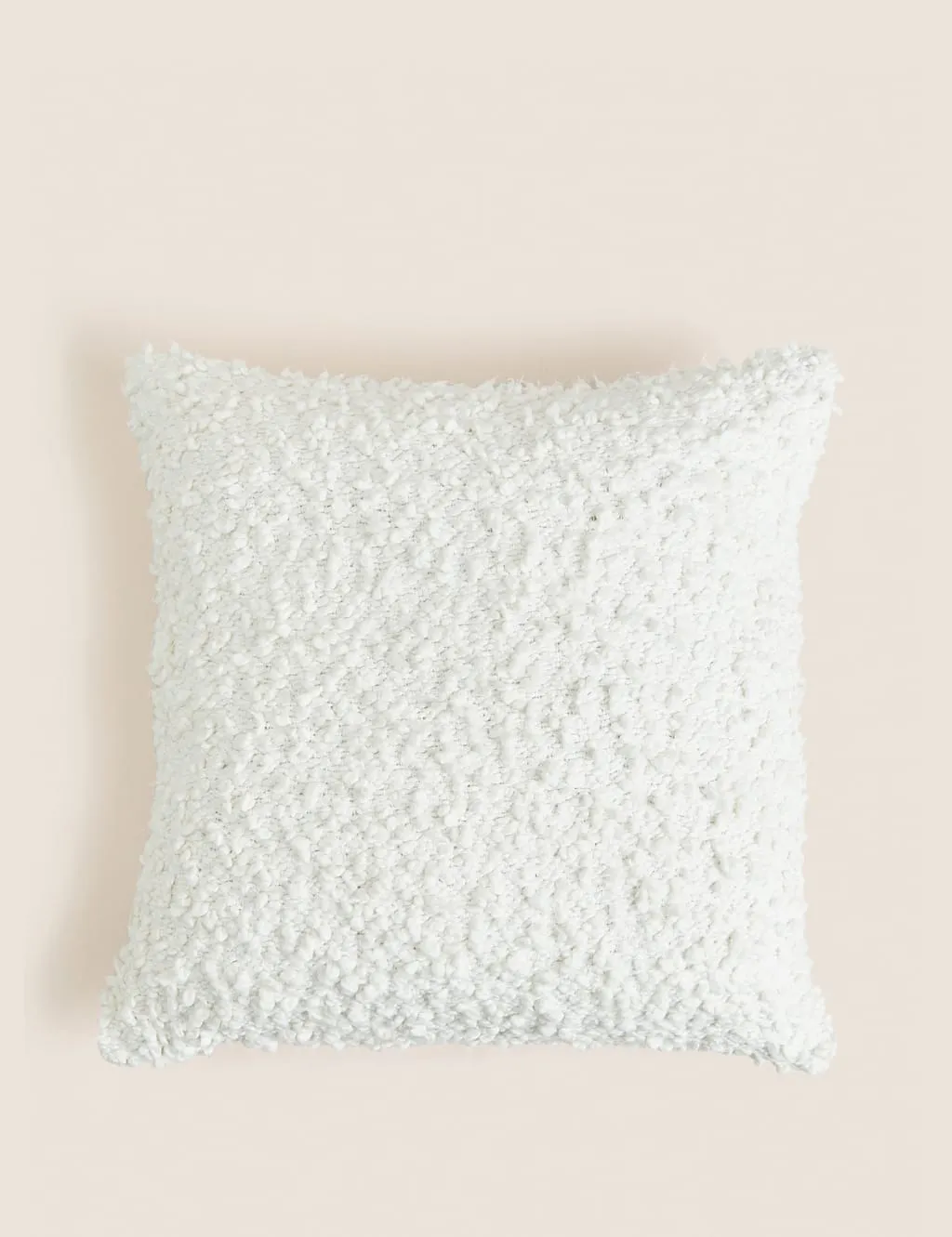 M&S Pure Cotton Boucle Cushion Cream