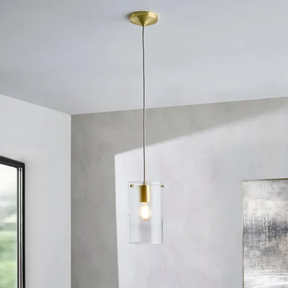 Sterling Ribbed Adjustable Pendant Light 1