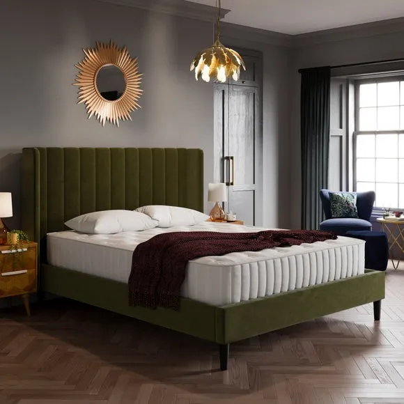Alara Pleated Velvet Bed Frame 1