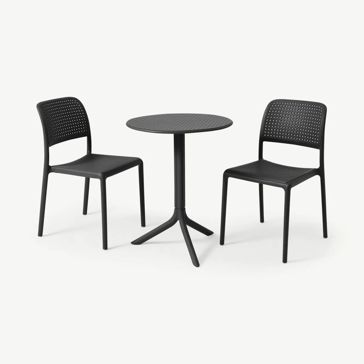 Nardi 2 Seat Bistro Set, Dark Grey Fibreglass & Resin